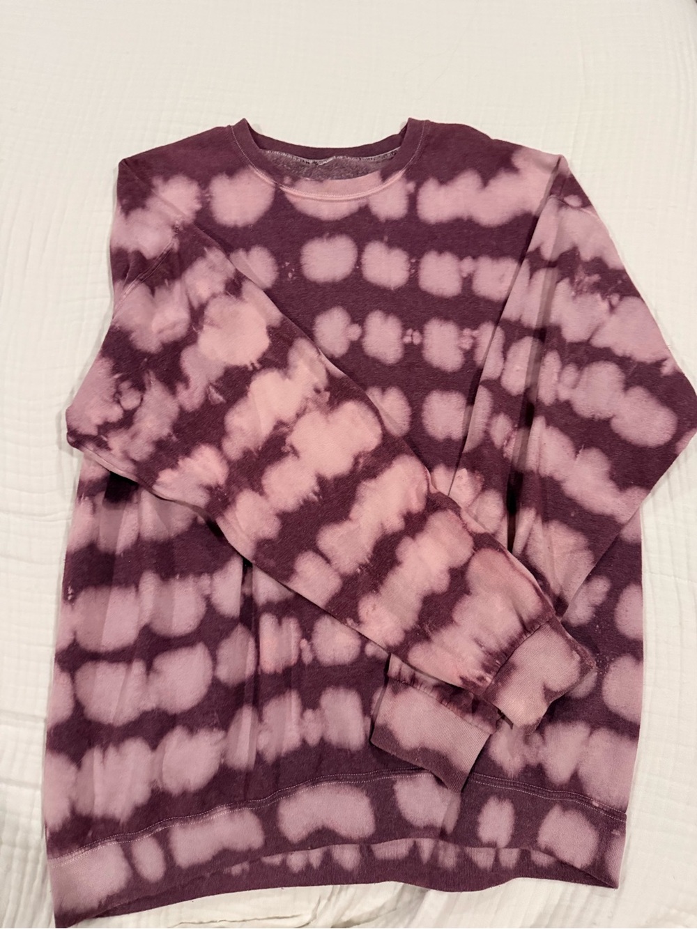 Brandy Melville Pink & Plum Tie-Dye Oversized Crewneck Sweater